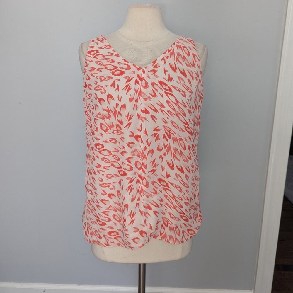 Women's Cabi Pink Leopard Cream Tank Small Flaw